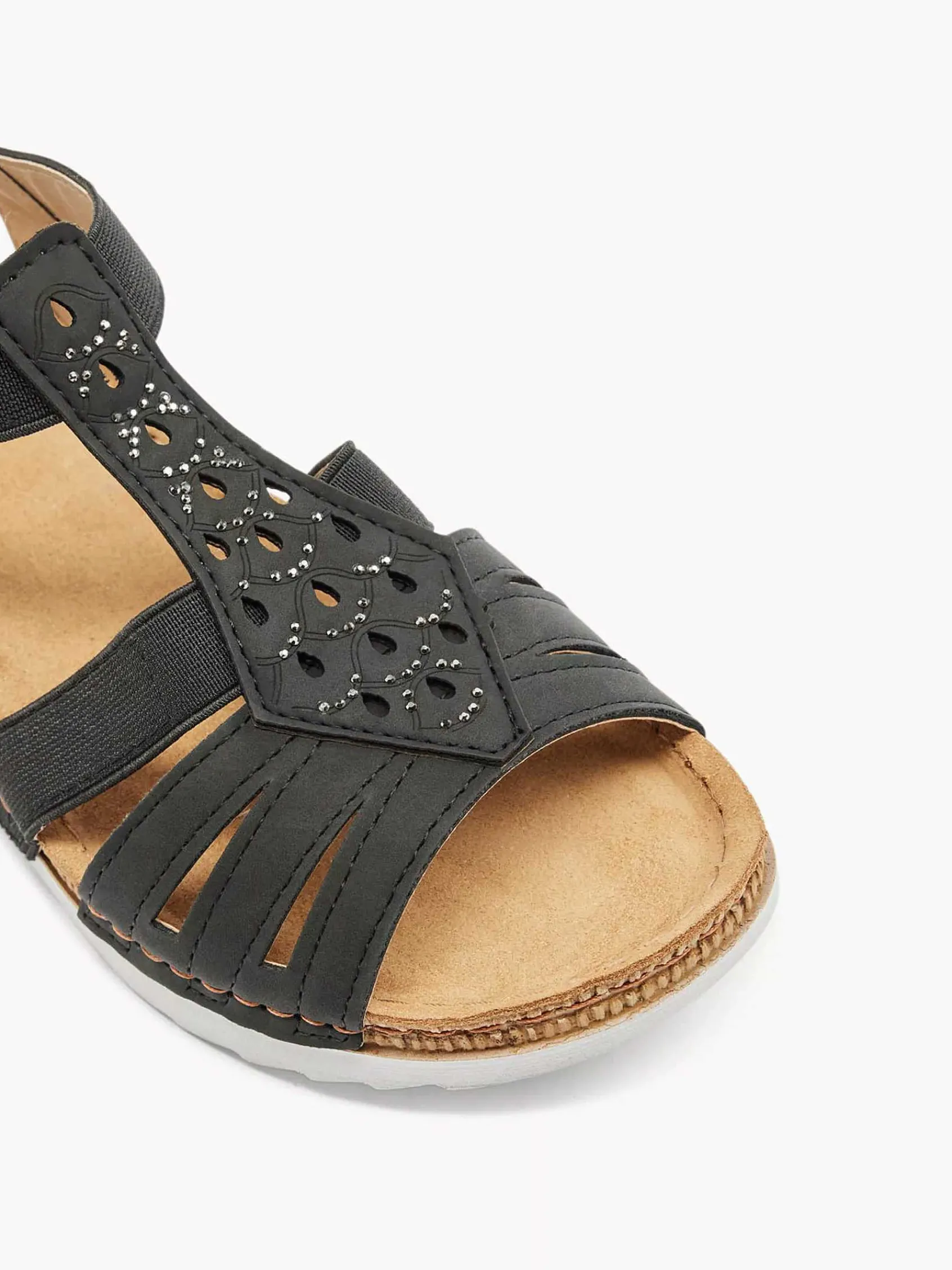 Comfort Schoenen|Easy Street Zwarte Sandaal