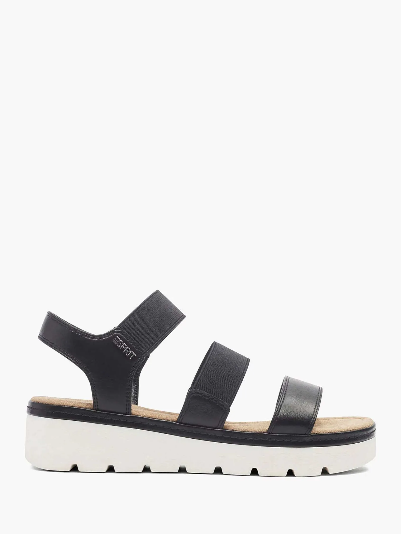 Sandalen|Esprit Zwarte Sandaal Elastisch