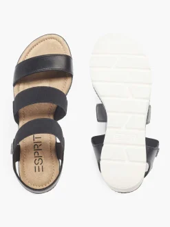 Sandalen|Esprit Zwarte Sandaal Elastisch