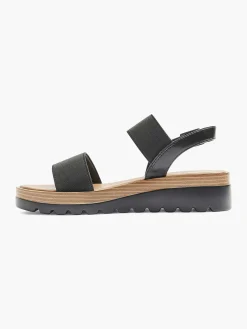 Sandalen|Graceland Zwarte Sandaal Elastisch