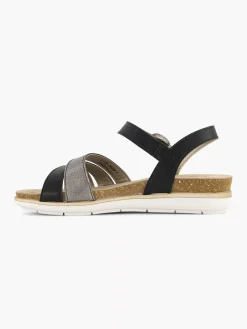 Sandalen|Easy Street Zwarte Sandaal Gespsluiting