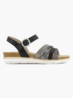 Sandalen|Easy Street Zwarte Sandaal Gespsluiting