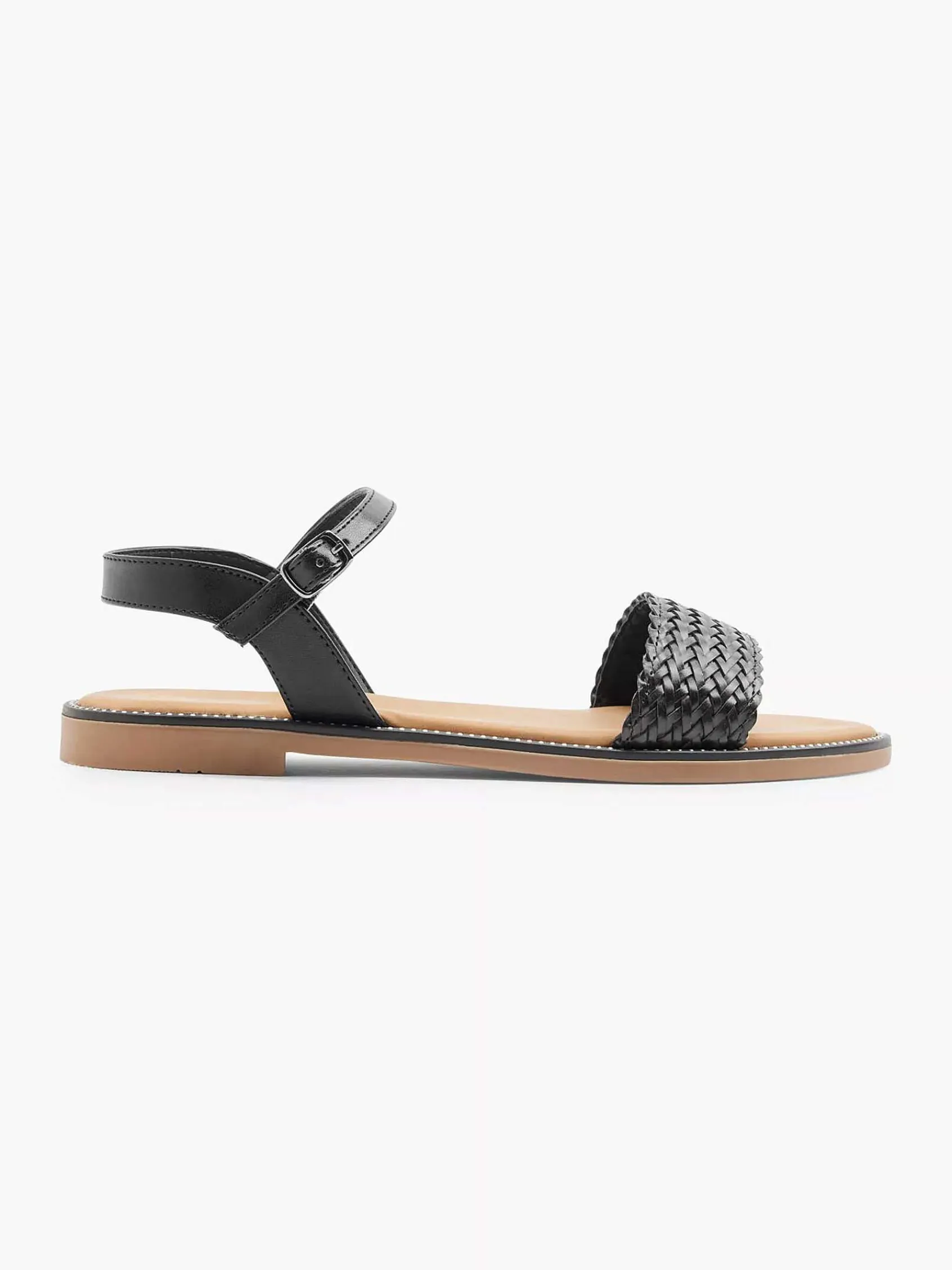 Sandalen|Graceland Zwarte Sandaal Gevlochten