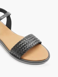 Sandalen|Graceland Zwarte Sandaal Gevlochten