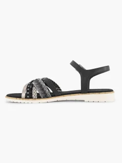 Sandalen|Graceland Zwarte Sandaal Gevlochten