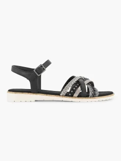 Sandalen|Graceland Zwarte Sandaal Gevlochten