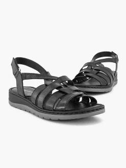 Sandalen|Medicus Zwarte Sandaal Klittenband