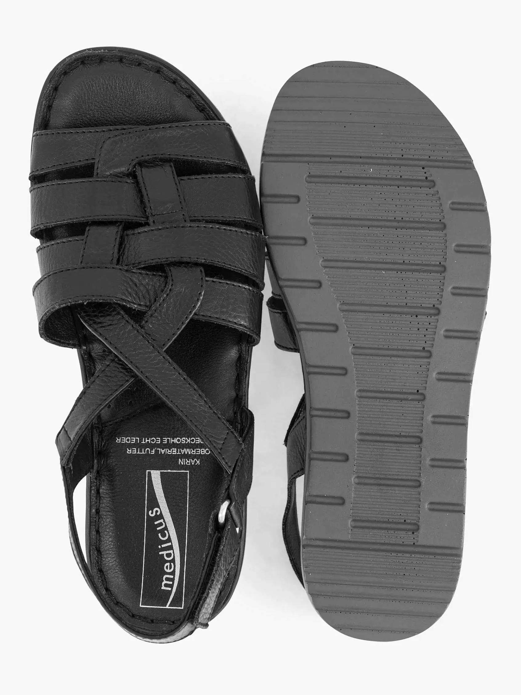Sandalen|Medicus Zwarte Sandaal Klittenband