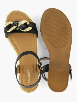 Sandalen|Graceland Zwarte Sandaal Sierketting