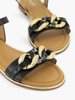 Sandalen|Graceland Zwarte Sandaal Sierketting