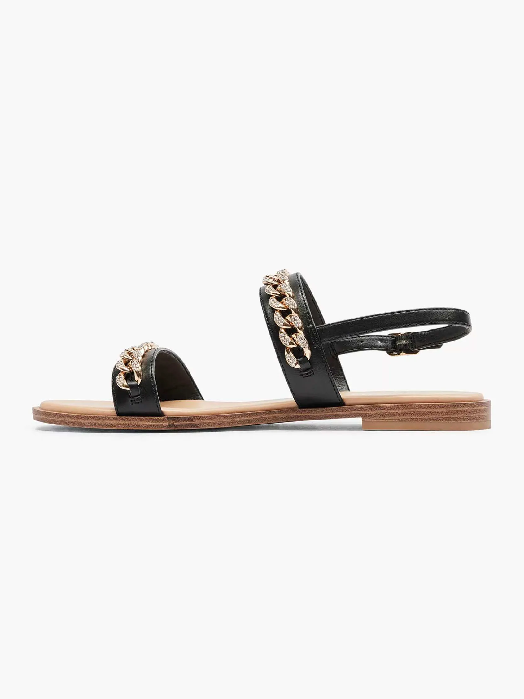 Sandalen|Graceland Zwarte Sandaal Sierketting