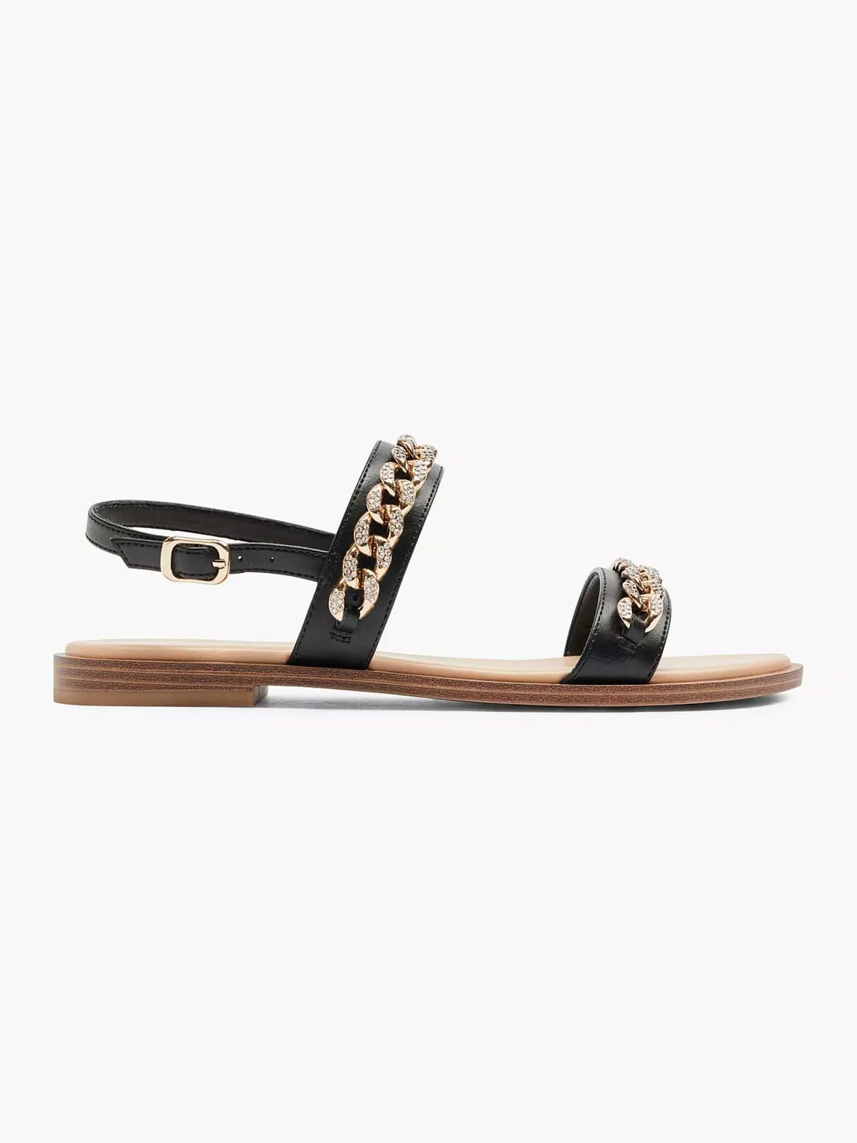 Sandalen|Graceland Zwarte Sandaal Sierketting
