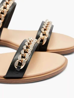 Sandalen|Graceland Zwarte Sandaal Sierketting