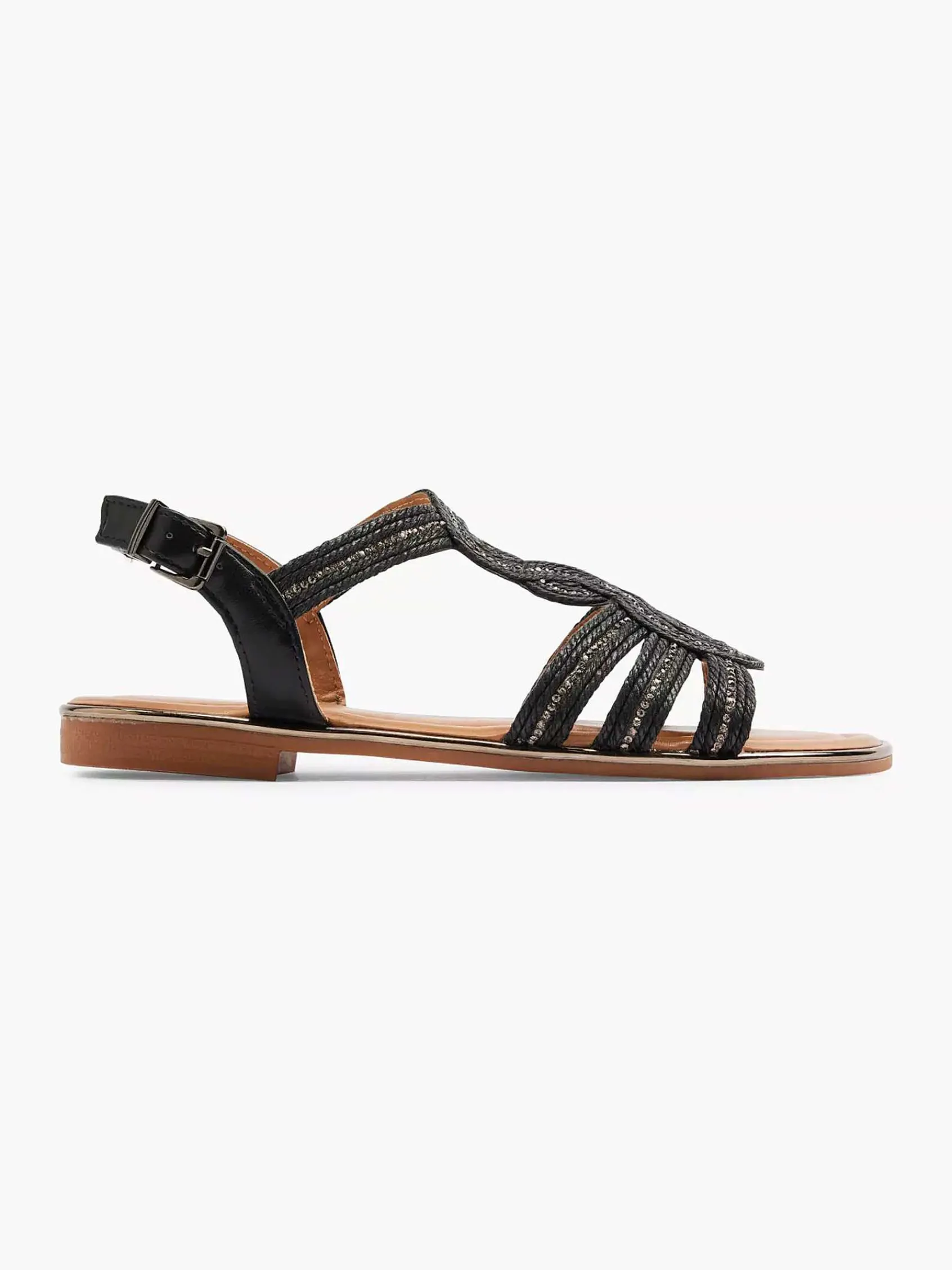Sandalen|Graceland Zwarte Sandaal Sierketting