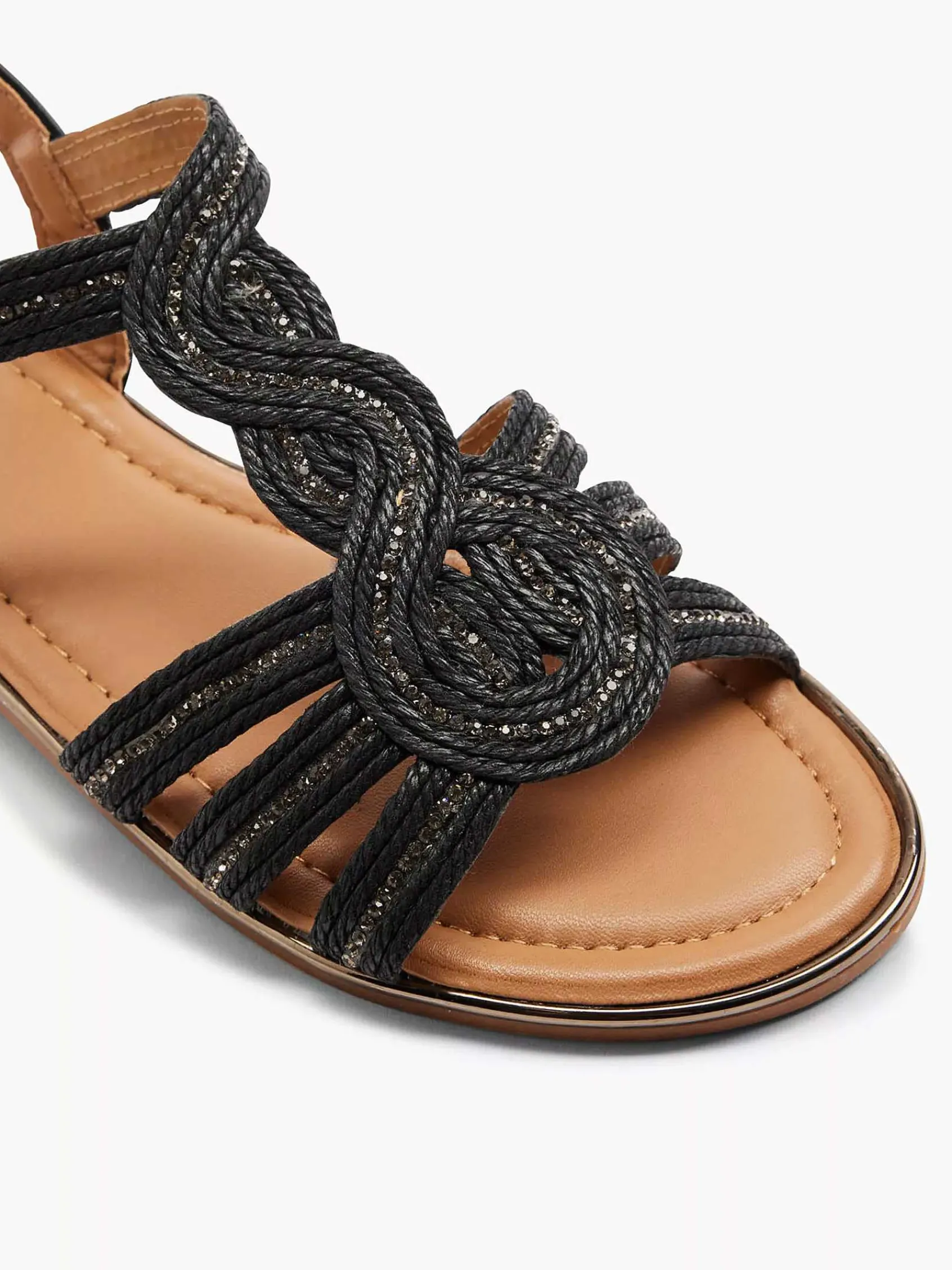 Sandalen|Graceland Zwarte Sandaal Sierketting
