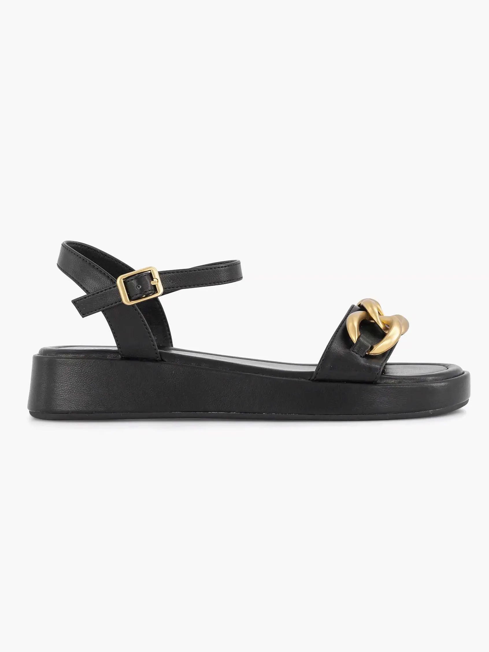 Sandalen|Oxmox Zwarte Sandaal Sierketting