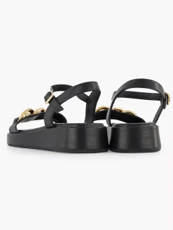 Sandalen|Oxmox Zwarte Sandaal Sierketting