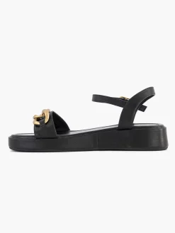 Sandalen|Oxmox Zwarte Sandaal Sierketting