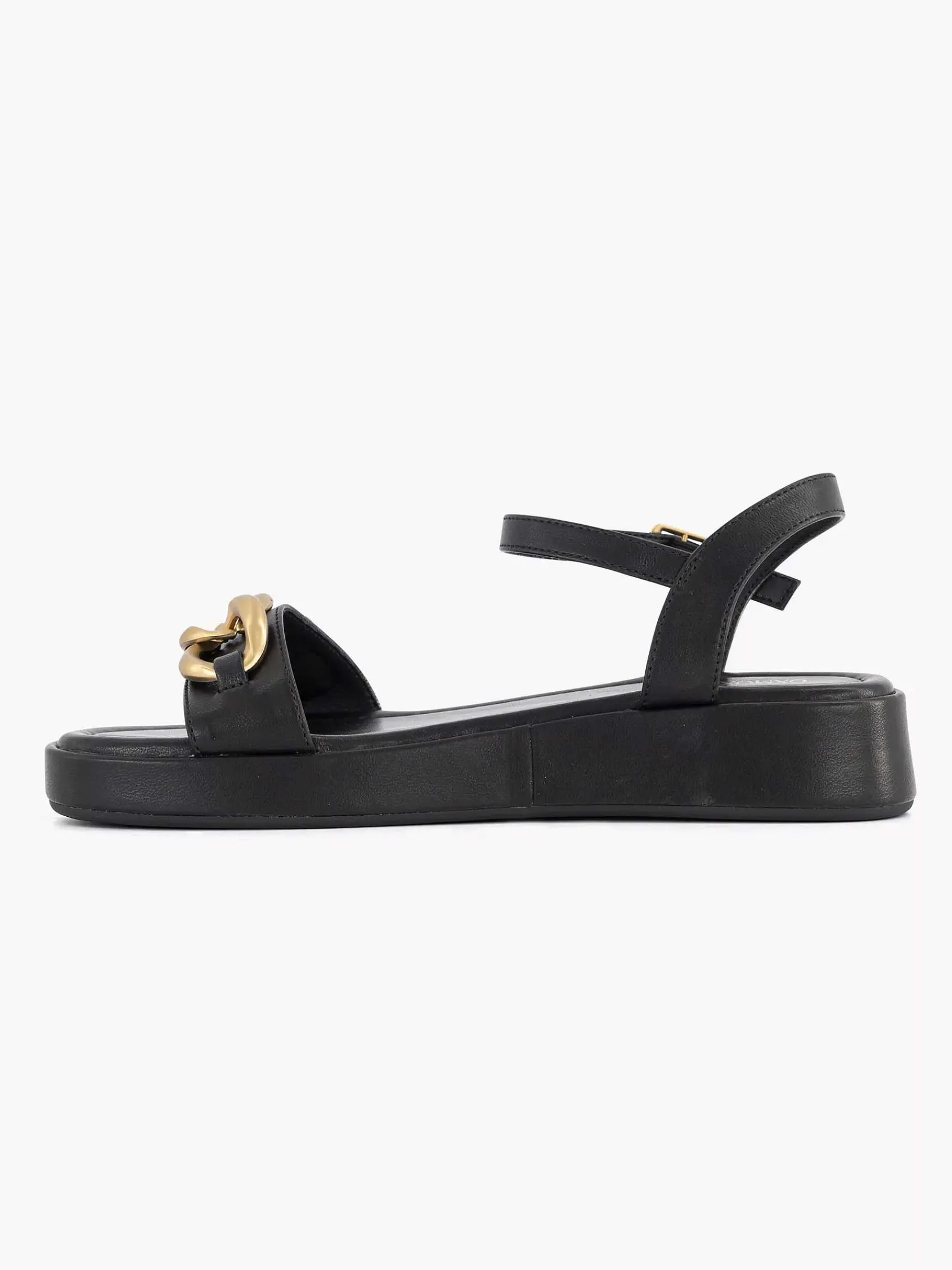 Sandalen|Oxmox Zwarte Sandaal Sierketting
