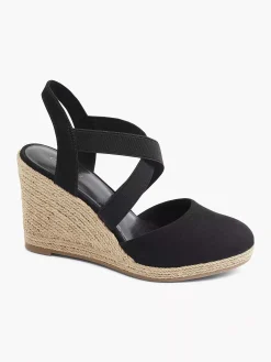 Sandalen|Graceland Zwarte Sandaal Sleehak