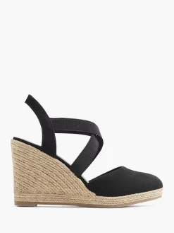 Sandalen|Graceland Zwarte Sandaal Sleehak