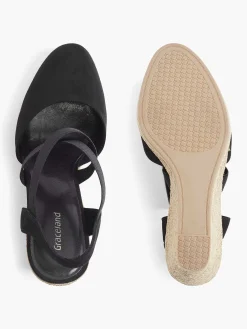 Sandalen|Graceland Zwarte Sandaal Sleehak
