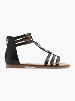 Sandalen|Graceland Zwarte Sandaal Steentjes