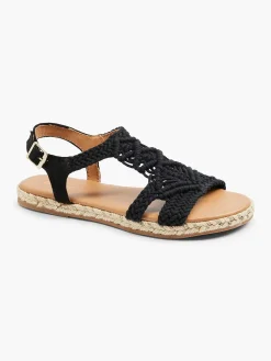 Sandalen|Graceland Zwarte Sandaal Touw