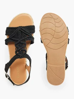 Sandalen|Graceland Zwarte Sandaal Touw