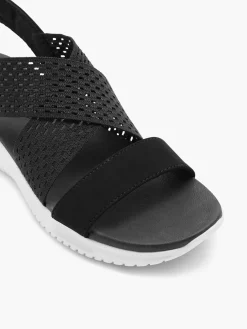 Sandalen|Skechers Zwarte Sandalen Neon Star