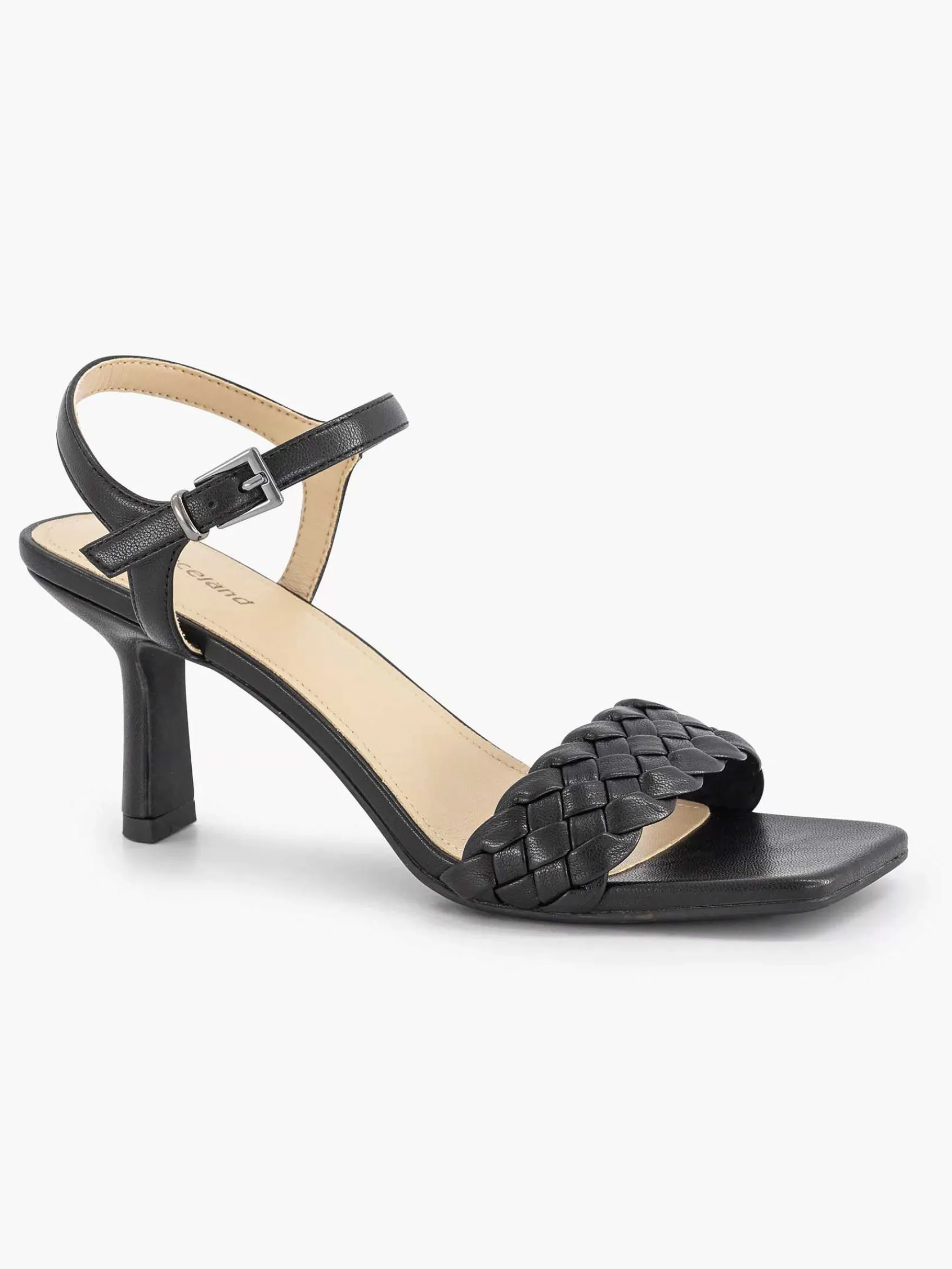 Sandalen|Graceland Zwarte Sandalette Gevlochten