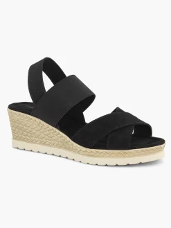 Sandalen|Graceland Zwarte Sandalette Sleehak