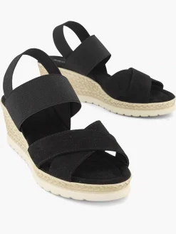Sandalen|Graceland Zwarte Sandalette Sleehak