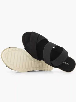 Sandalen|Graceland Zwarte Sandalette Sleehak
