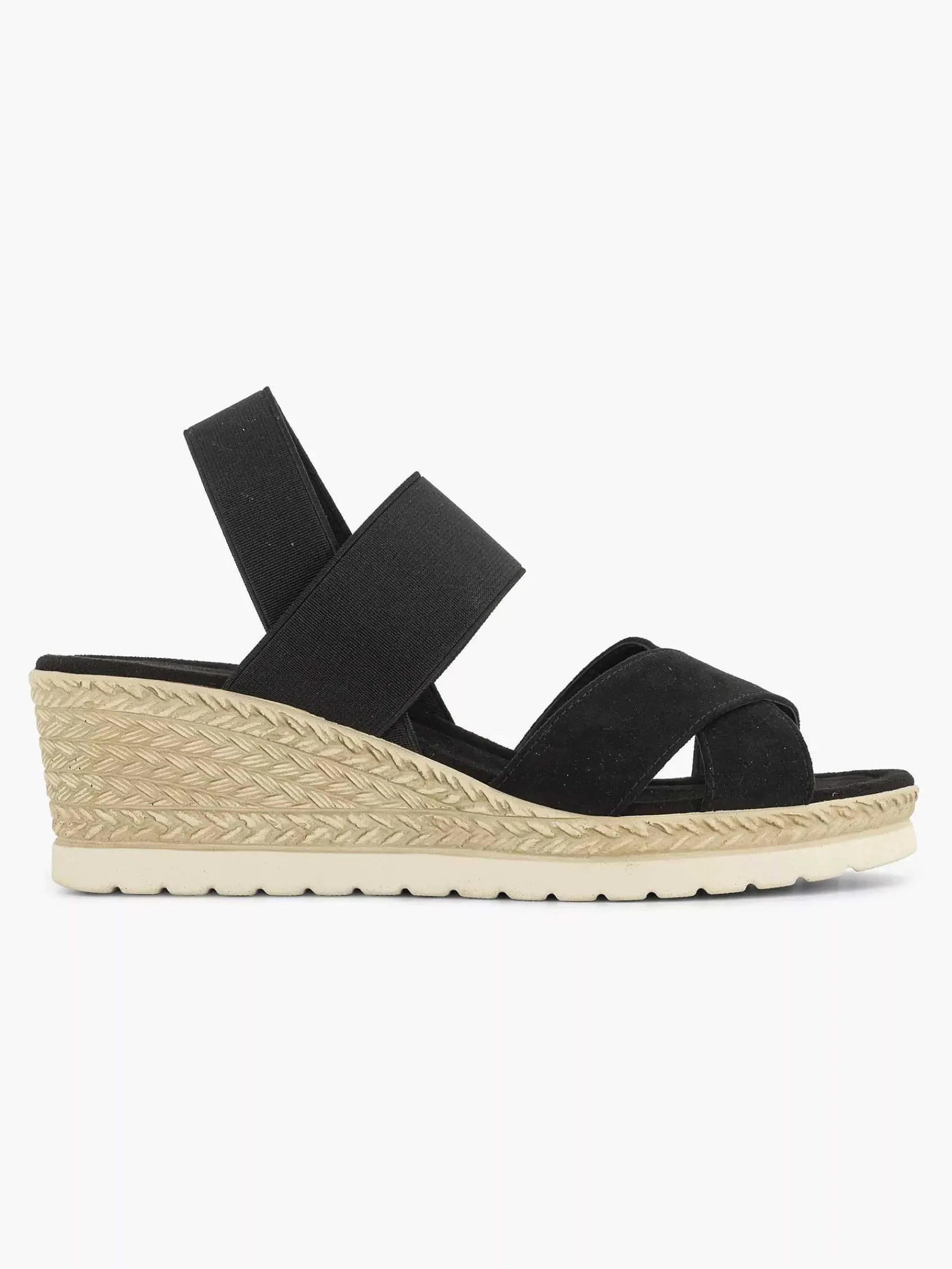 Sandalen|Graceland Zwarte Sandalette Sleehak