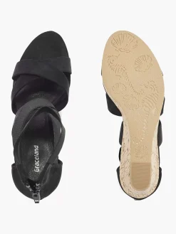 Sandalen|Graceland Zwarte Sandalette Sleehak