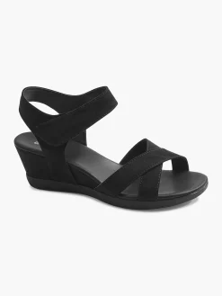 Sandalen|Graceland Zwarte Sandalette Sleehak