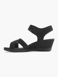 Sandalen|Graceland Zwarte Sandalette Sleehak