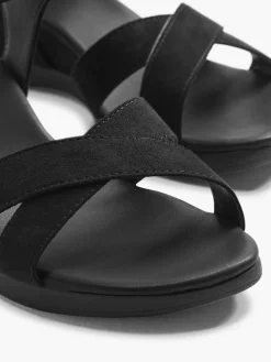 Sandalen|Graceland Zwarte Sandalette Sleehak