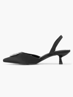 Pumps|Graceland Zwarte Slingback Steentjes
