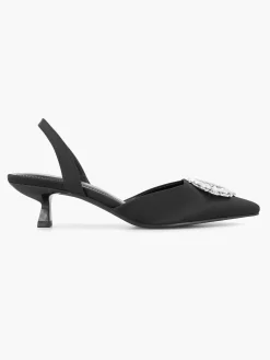 Pumps|Graceland Zwarte Slingback Steentjes