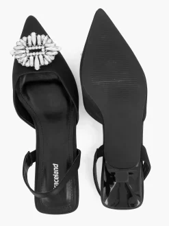 Pumps|Graceland Zwarte Slingback Steentjes
