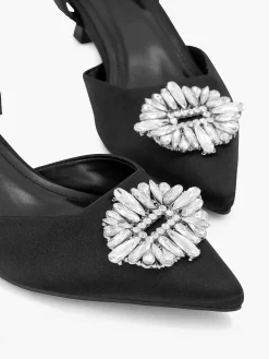 Pumps|Graceland Zwarte Slingback Steentjes