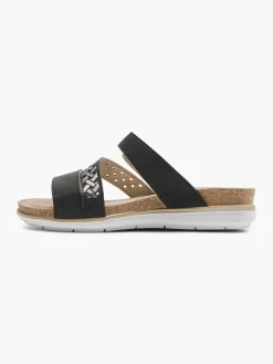 Slippers|Easy Street Zwarte Slipper Gespsluiting