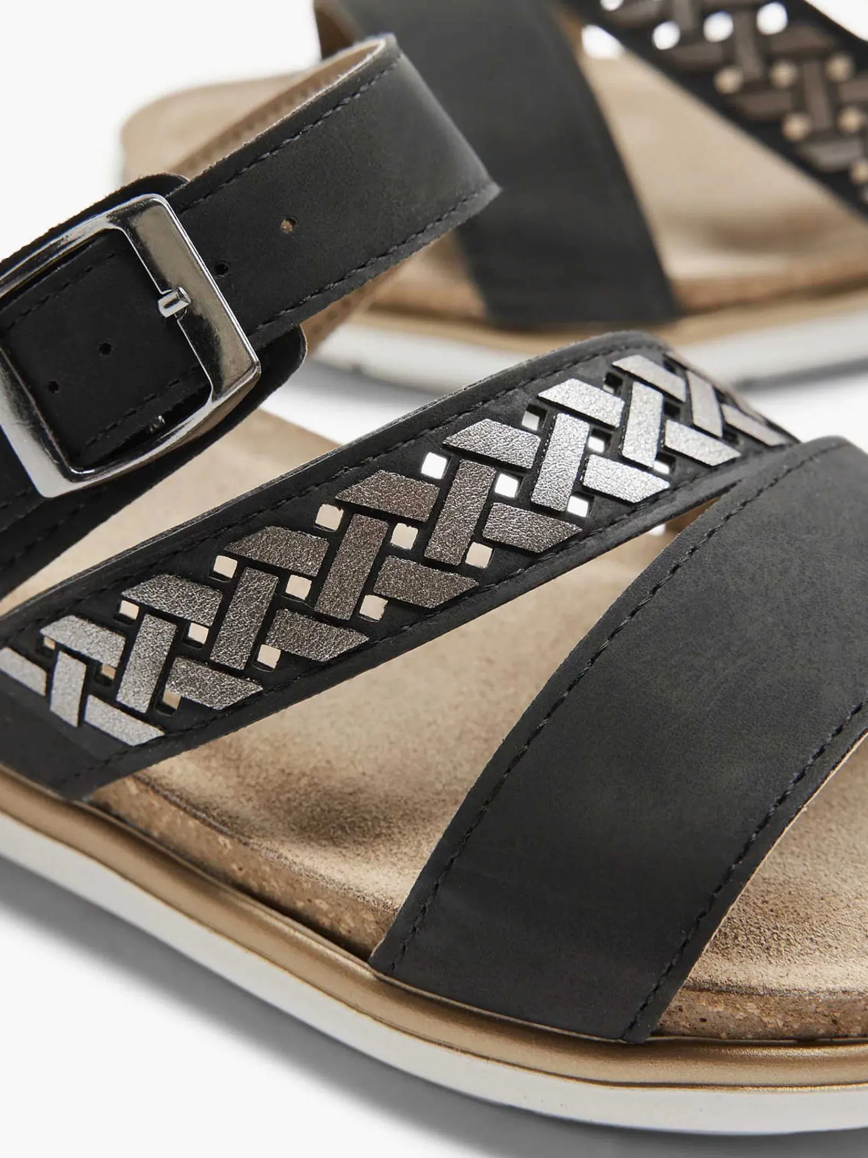 Slippers|Easy Street Zwarte Slipper Gespsluiting