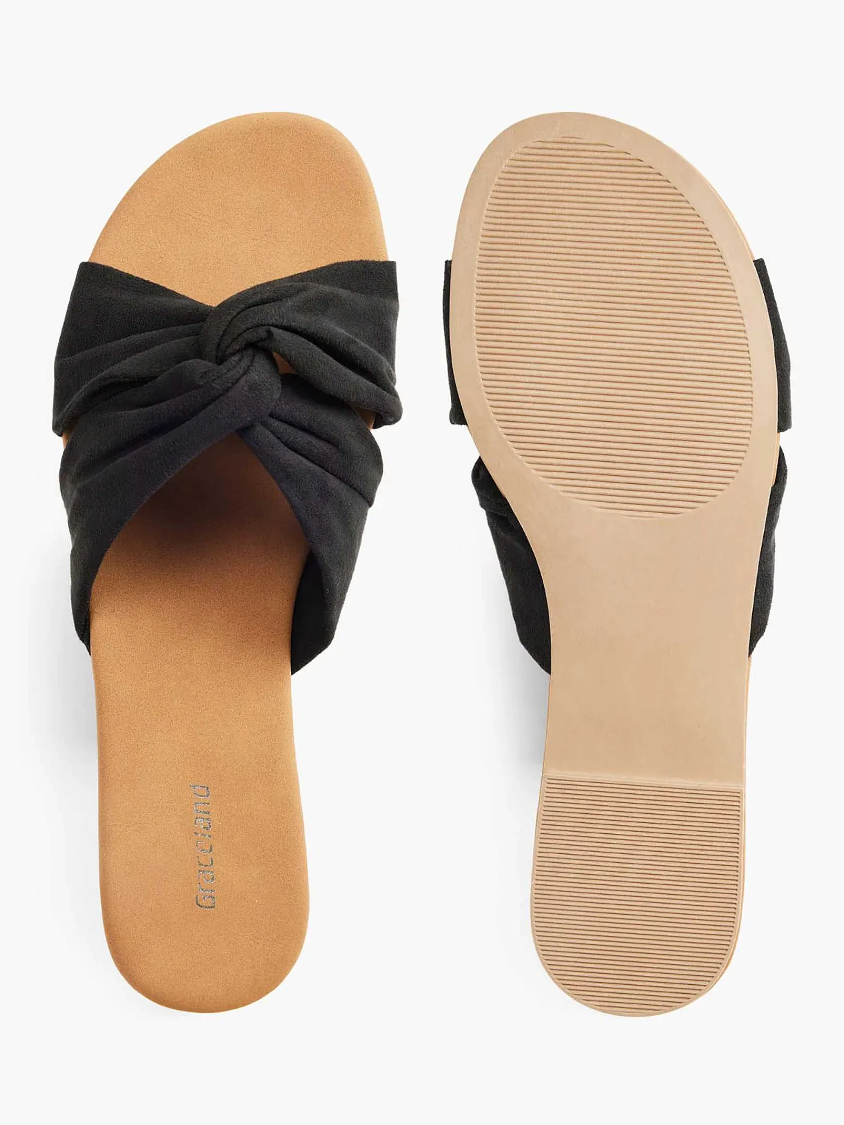 Slippers|Graceland Zwarte Slipper Knoop