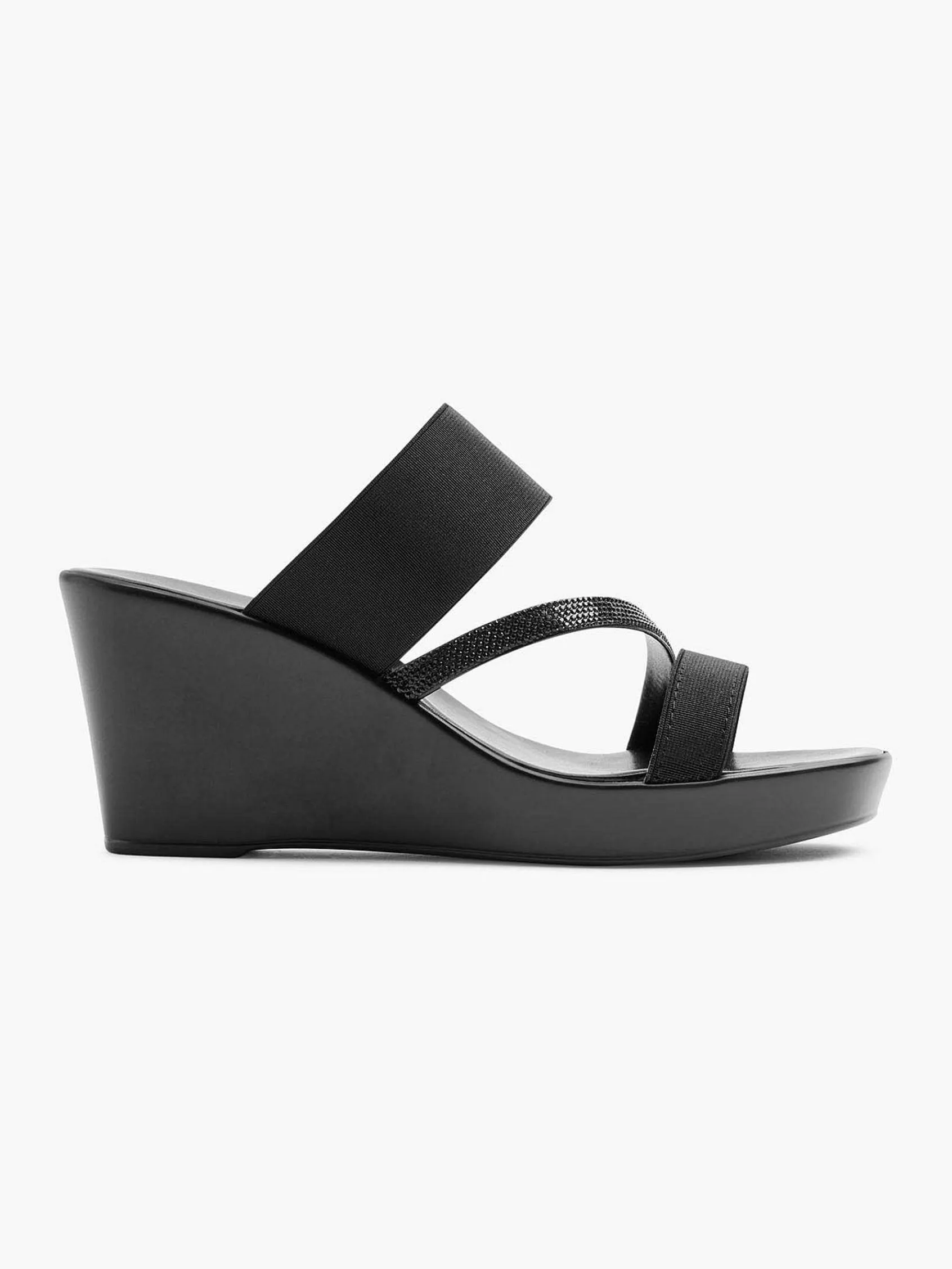 Sandalen|Graceland Zwarte Slipper Sleehak