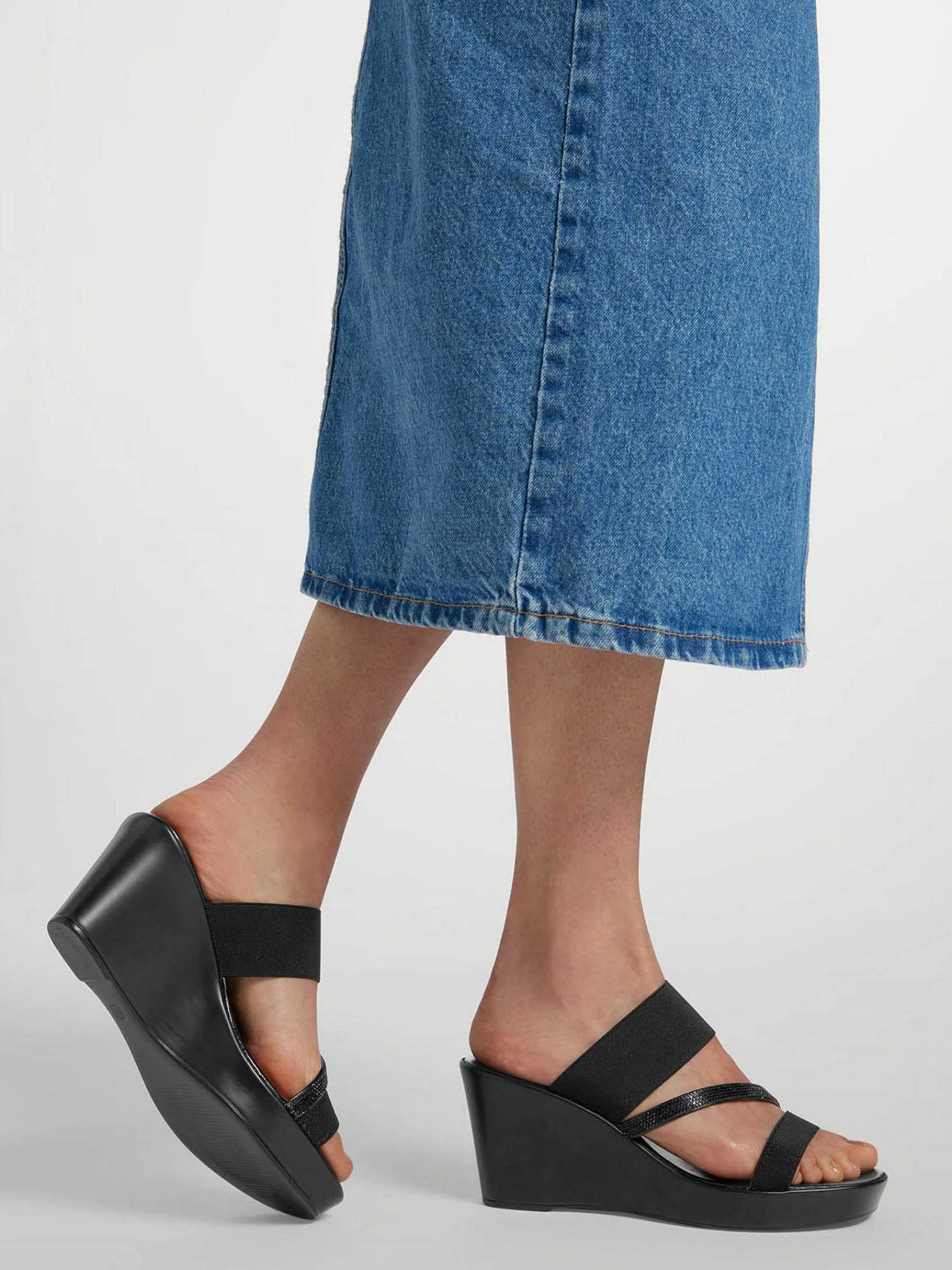 Sandalen|Graceland Zwarte Slipper Sleehak