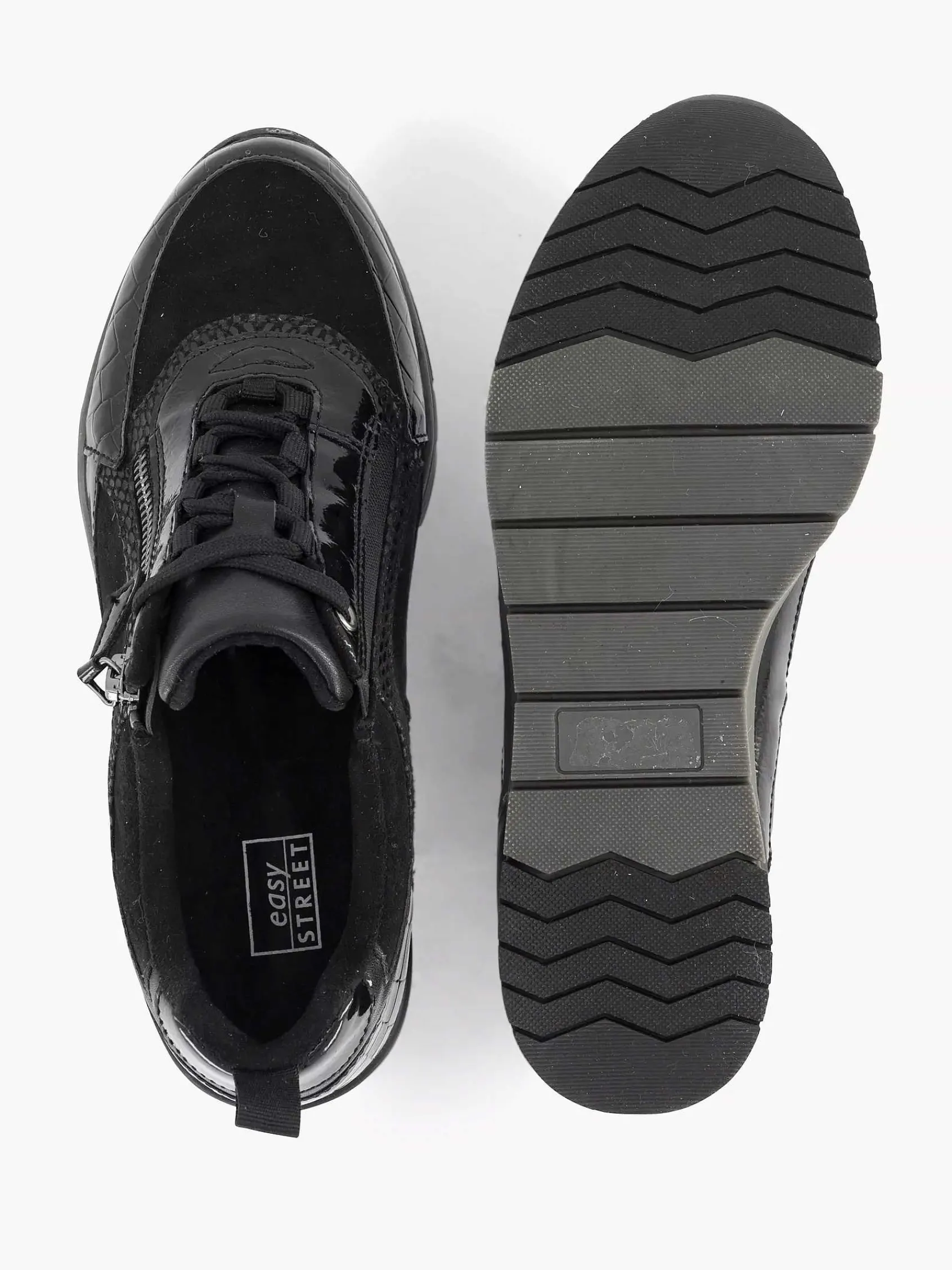 Comfort Schoenen|Easy Street Zwarte Sneaker