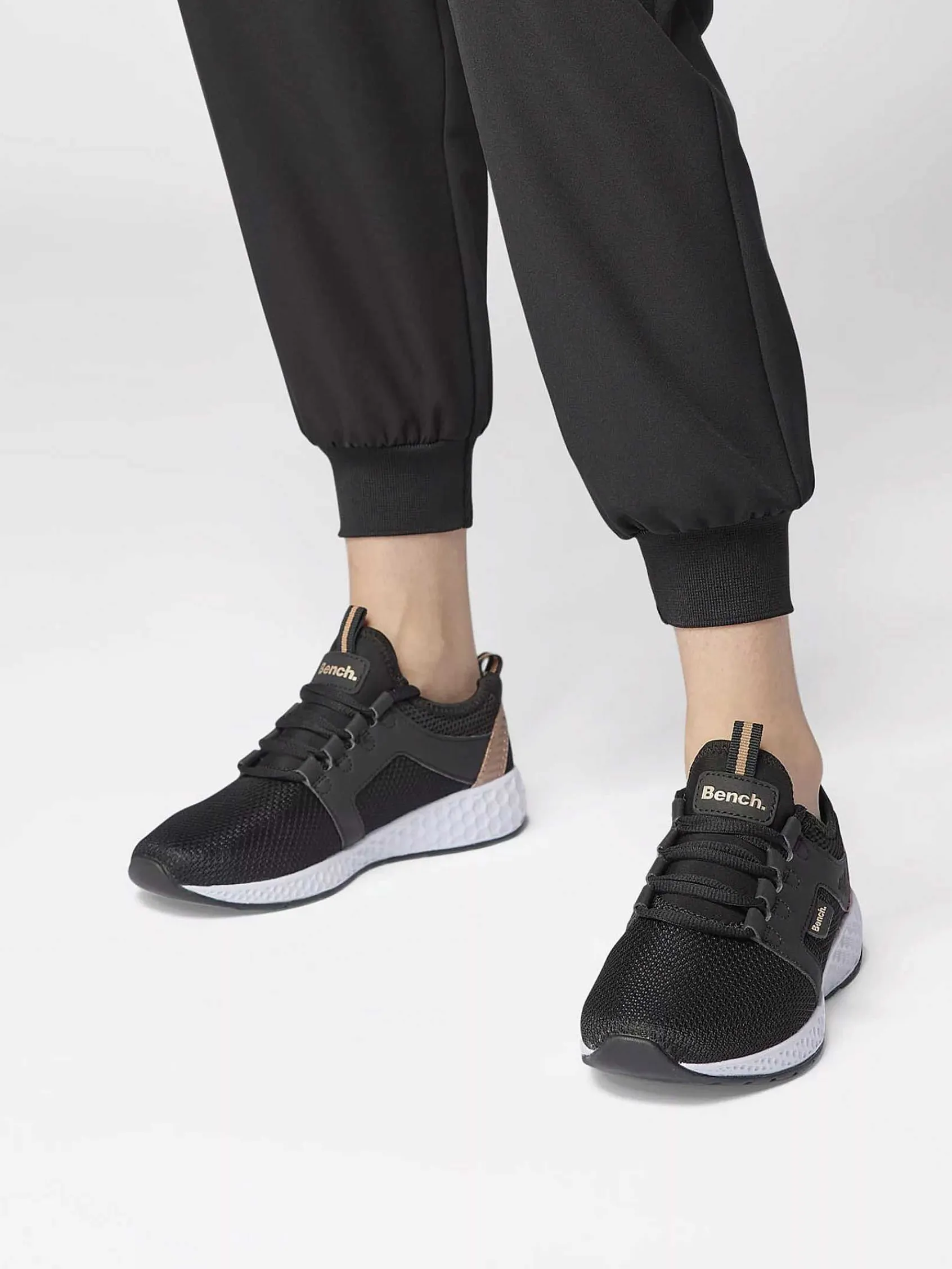 Sneakers|Bench Zwarte Sneaker Memory Foam